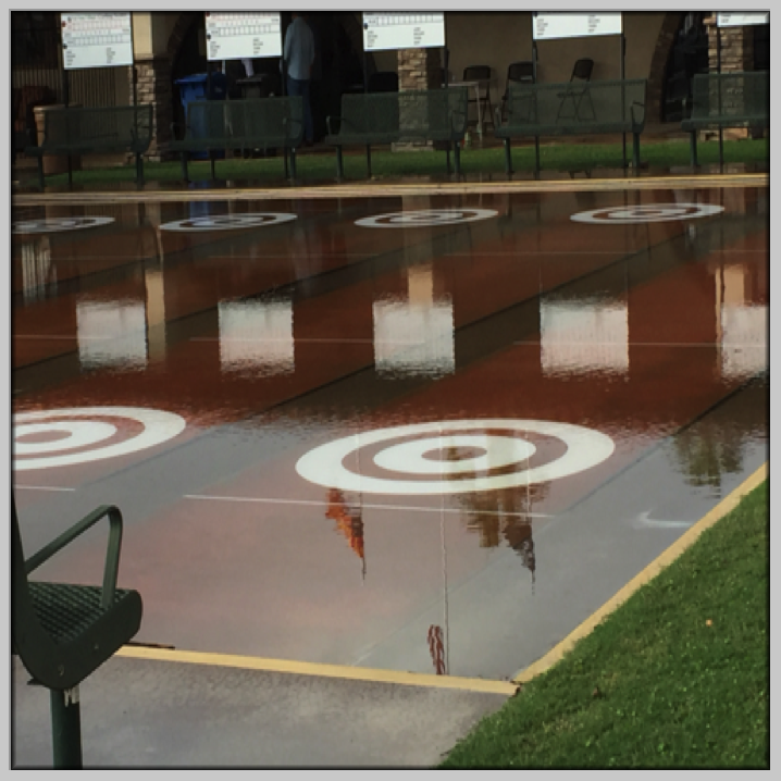 Water covering the entire "curling court"